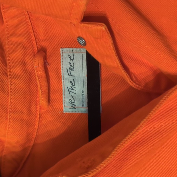Free People / We The Free  Orange Denim Jacket. Large - Picture 5 of 6